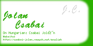 jolan csabai business card